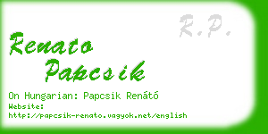 renato papcsik business card